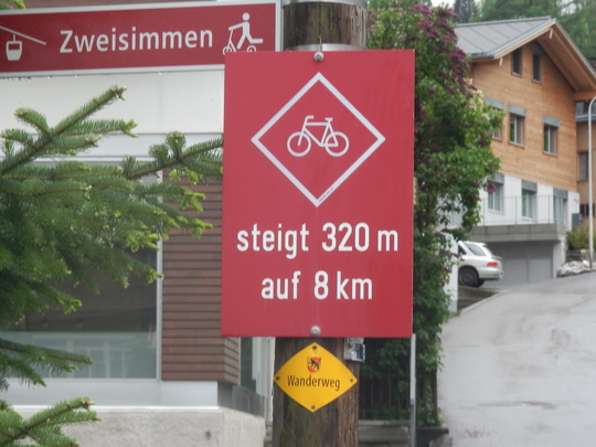 Radlerschild in Zweisimmen